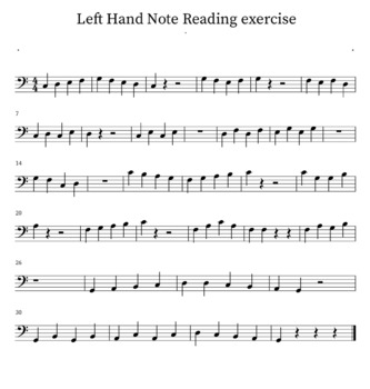 Preview of Piano note reading tool-left hand note drills