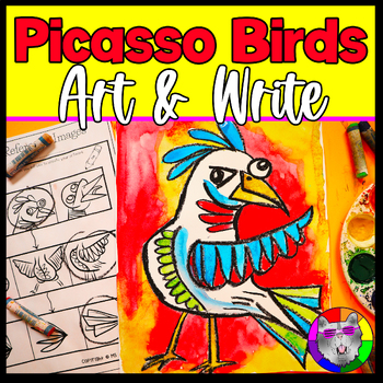 Preview of Picasso Birds Art and Writing Prompt Worksheets, Art & Write