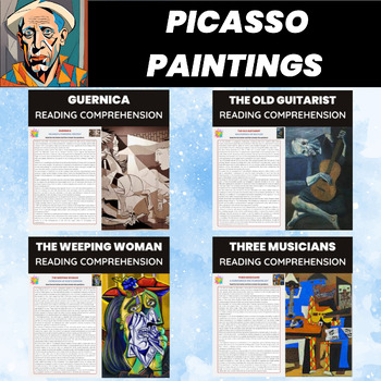 Preview of Picasso Paintings Reading Comprehension Bundle | Cubism Surrealism Modern Art