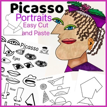Preview of Picasso Portraits: National Hispanic Heritage Month Easy Cut and Paste Craft