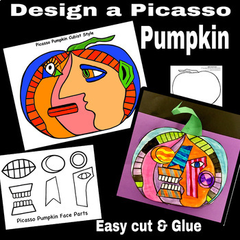 Preview of Picasso Pumpkins: Hispanic Heritage Month, EASY Fall or Halloween Craft Cut&Glue