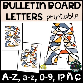 Preview of Picasso Style 1 Bulletin board letters printable A-Z a-z 0-9 ñ ç & !