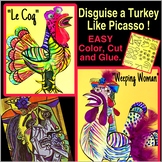 Easy Picasso Turkey Cut and Glue Fall Craft. Adorable Than