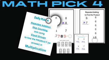 Preview of Pick 4 - Daily Multiplication Fact Practice in Editable Google Slides Format