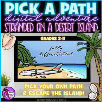 Preview of Digital Escape Room Desert Island Pick Your Own Adventure - Pick a Path