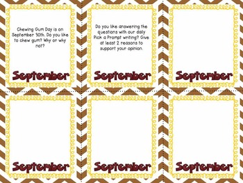 Pick A Prompt (September): Common Core Types of Writing for 3rd Grade
