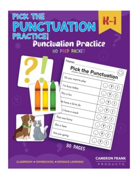 Preview of Pick The Punctuation | Worksheet Bundle | Grades K-1 | No Prep