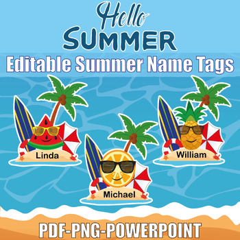 Preview of Pick Your Perfect Fruit! Editable Summer Name Tags