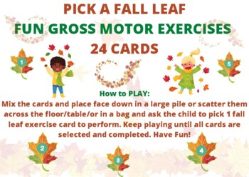 Preview of Pick a Fall Leaf Movement/Flashcard Gross Motor Activity/Game Thanksgiving