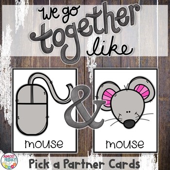 Preview of Pick a Partner | Homonyms | Cards for Student Grouping | Twos Day