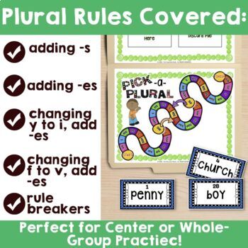 pick a plural file folder game for practicing singular and plural nouns