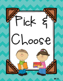 Pick and Choose Literature Activity