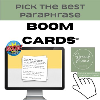 Preview of Pick the Best Paraphrase-BOOM! Cards