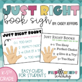 Picking a "Just Right Book" Sign **FREEBIE**
