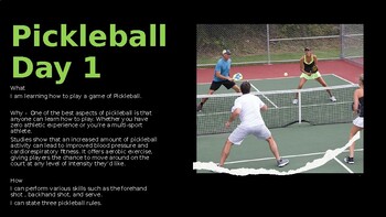 Preview of Pickle Ball Lesson and Powerpoint