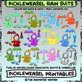 PickleWeasel PRINTABLES - Rain Dressup Bundle - COLOR & B/W