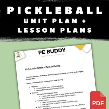 Preview of Pickleball 4-Week Unit Plan withs Lesson Plans for Physical Education
