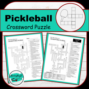 Pickleball Crossword Puzzle With Answer Key by MarleyMegB TPT