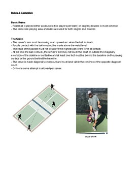 Pickleball Curriculum/Unit/Lesson with study guide, quiz, crossword ...