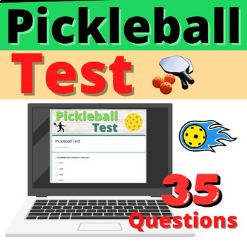 Preview of Pickleball Test Quiz Activity Resource Lesson