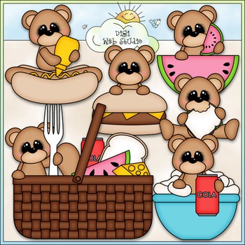 Picnic Bears Clip Art - Picnic Clip Art - Bears Clip Art - CU Clip Art