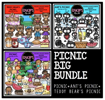 Preview of Picnic Clip Art Big Bundle {Educlips Clipart}