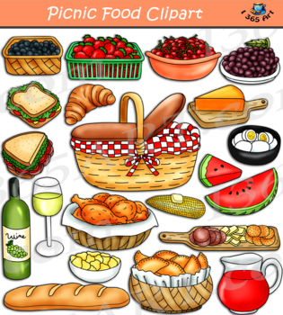 Preview of Picnic Clipart - Picnic Food Clipart