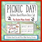Picnic Day Music Bulletin Board Set and Music Staff Activity