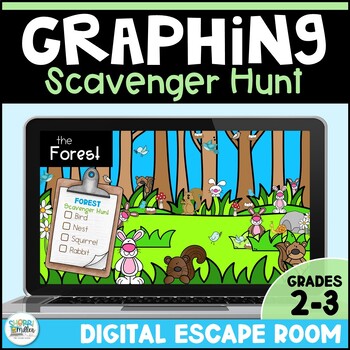 Preview of Spring Scavenger Hunt - Pictograph & Bar Graph Practice Digital Escape Room