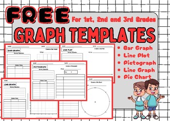 Preview of Pictograph, Bar Graph, Pie Chart, Line Graph, Line Plot Free Graph Templates