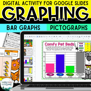 Preview of Pictograph & Bar Graph Practice - Digital Activity Read & Create Graphs