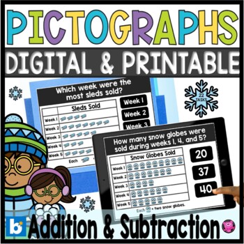 Preview of Scaled Picture Graphs and Picture Bar Graphs Word Problems 2nd-3rd Grade Math