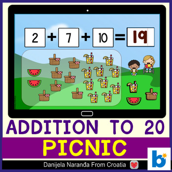 Preview of Picture Adding to 20 | Picnic Summer Time Boom™ Cards
