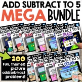 Picture Addition Subtraction to 5 Themed Boom™ Cards MEGA Bundle