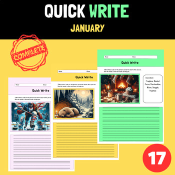 Preview of Picture-Based Writing Prompts January 2024 Bundle