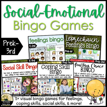 Preview of Counseling Bingo Games Ultimate Bundle: Basic, Advanced, and Seasonal