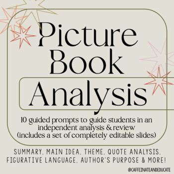 Preview of Picture Book Analysis (Digital & Printable)