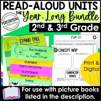 Preview of Picture Book Read Aloud Units | Year-Long Bundle of Reading Lessons | 2nd-3rd