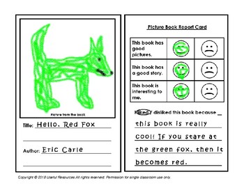Preview of Picture Book Report Card