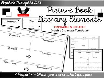 Preview of Picture Book Story Literary Elements Templates