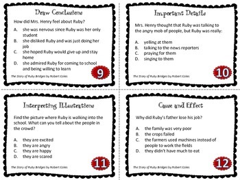 The Story of Ruby Bridges Task Cards by More Than a Worksheet | TpT