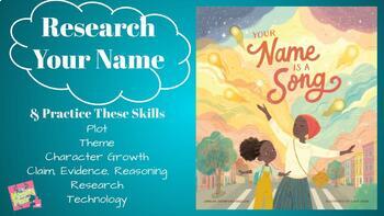 Preview of Picture Book: Your Name Is A Song, Research(origin of name,theme, growth,C.E.R.)