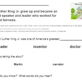Picture Book of Martin Luther King Jr. Comprehension Check