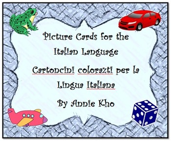 Preview of Italian Picture Cards and Worksheet