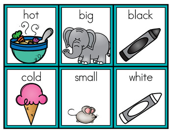 Picture Cards for Antonyms and Synonyms by A Teeny Tiny Teacher | TpT