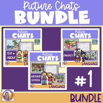 Preview of Picture Chat- Bundle #1! Vocabulary, 'wh' questions and discussion