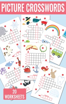 Picture Crossword Puzzles for Kindergarten and Grade 1 by Easy Peasy