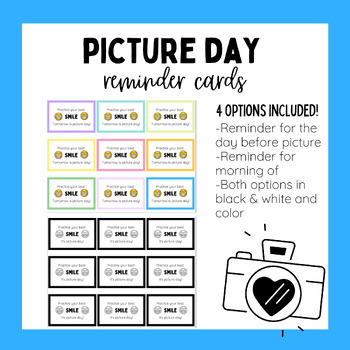 Preview of Picture Day Reminder Cards