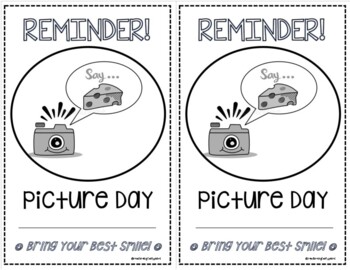 Picture Day Reminder Handout by Most Magical Years TPT