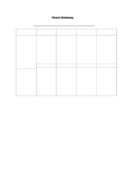 Preview of Picture Dictionary Template